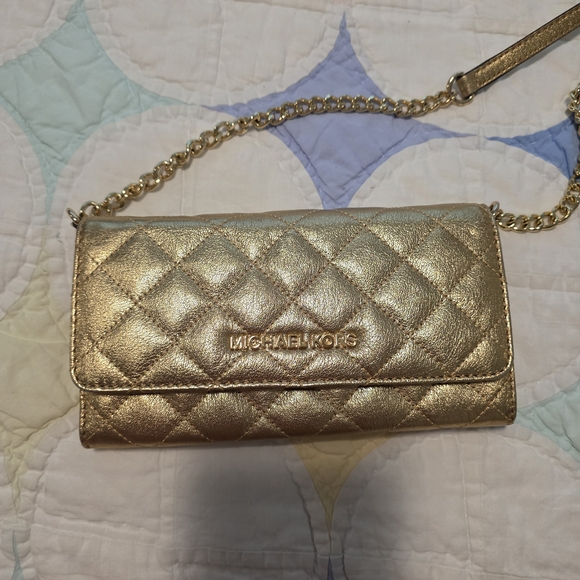 Michael Kors Gold Quilted Women's Bag - Picture 1 of 9